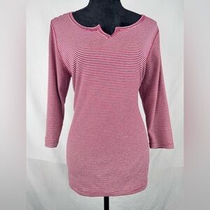 Eddie Bauer Striped 3/4 Sleeve Top